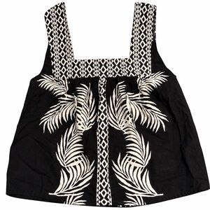 Dreamers Black and Cream Patterned Blouse